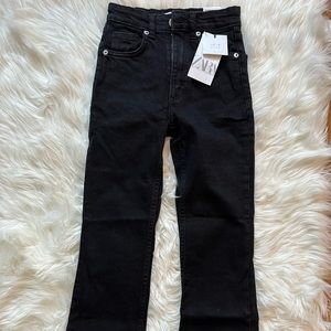 Zara mid rise crop flare jeans